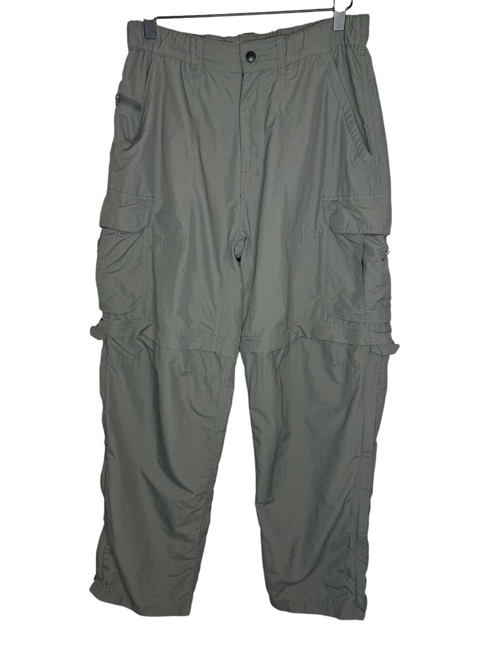 REI Sahara Convertible Pants Mens M 30L Sage Green Zip Off Cargo Hiking Trekking